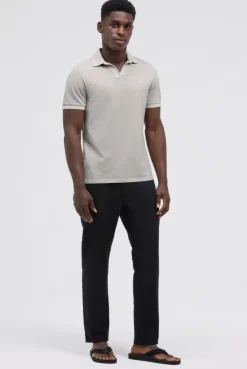 Kurzarmpolo aus Pikee mit Logostick french grey
