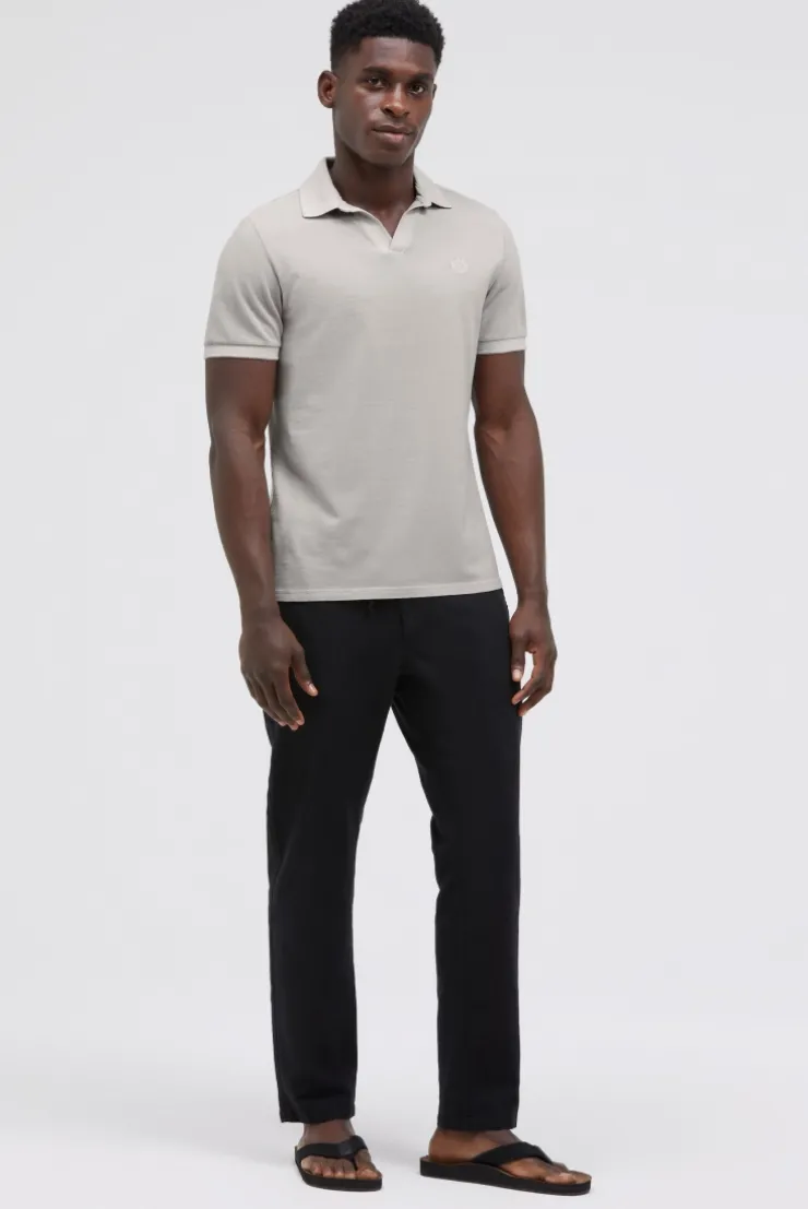 Kurzarmpolo aus Pikee mit Logostick french grey