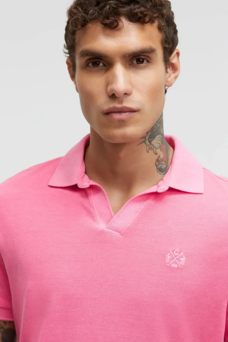 Kurzarmpolo aus Pikee mit Logostick summer pink
