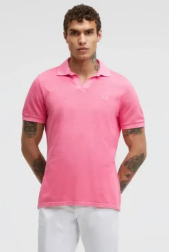 Kurzarmpolo aus Pikee mit Logostick summer pink