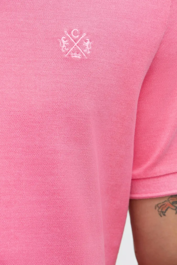 Kurzarmpolo aus Pikee mit Logostick summer pink