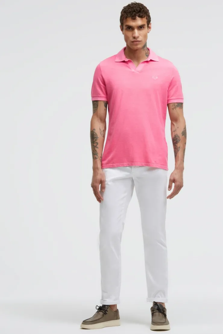 Kurzarmpolo aus Pikee mit Logostick summer pink