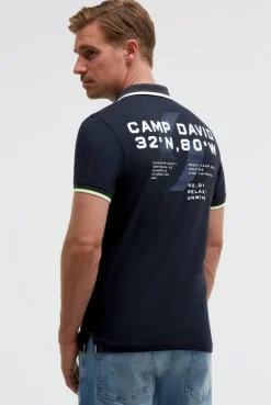 Kurzarmpolo mit Rücken-Print blue navy
