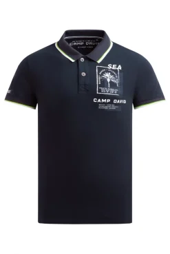 Kurzarmpolo mit Rücken-Print blue navy