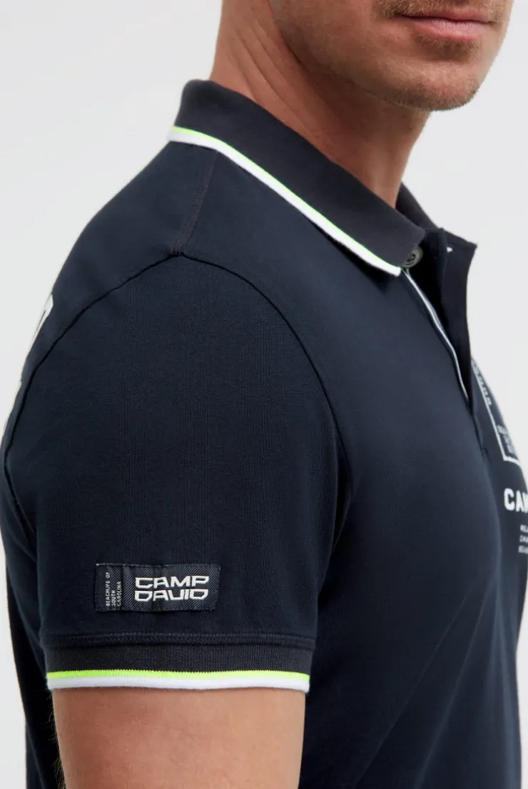 Kurzarmpolo mit Rücken-Print blue navy