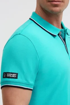 Kurzarmpolo mit Rücken-Print island green