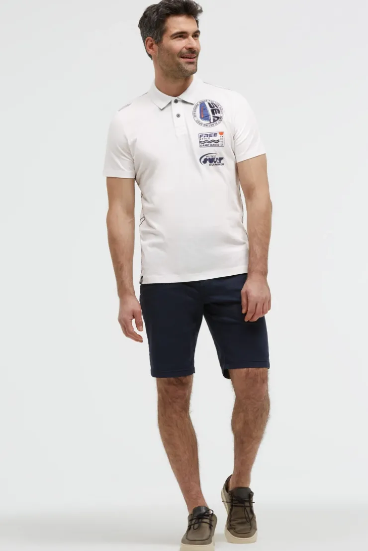 Kurzarmpolo mit Rücken-Print ivory