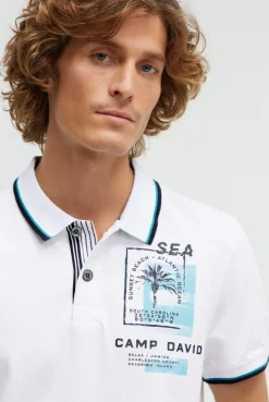 Kurzarmpolo mit Rücken-Print opticwhite