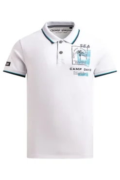 Kurzarmpolo mit Rücken-Print opticwhite
