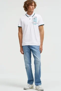 Kurzarmpolo mit Rücken-Print opticwhite