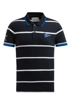 Kurzarmpolo mit Streifen-Design blue navy