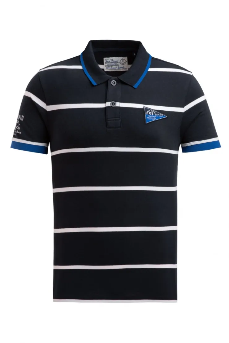 Kurzarmpolo mit Streifen-Design blue navy