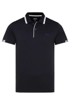 Kurzarmpolo mit Streifen-Details blue navy