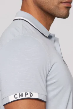 Kurzarmpolo mit Streifen-Details smokey mint