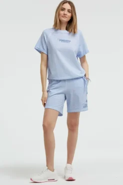 Kurzarm-Sweatshirt mit Back - Artwork soft ocean