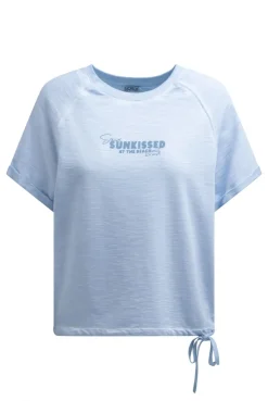Kurzarm-Sweatshirt mit Back - Artwork soft ocean