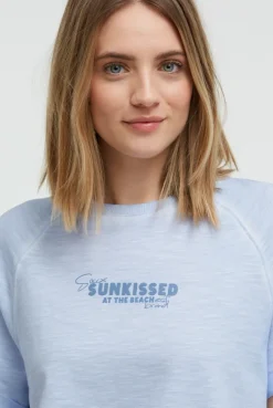 Kurzarm-Sweatshirt mit Back - Artwork soft ocean