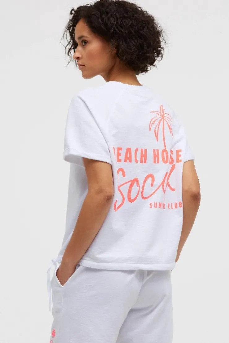 Kurzarm-Sweatshirt mit Back-Artwork opticwhite