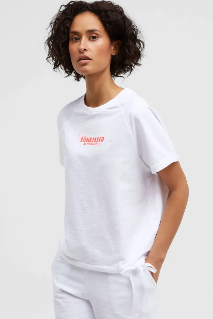 Kurzarm-Sweatshirt mit Back-Artwork opticwhite
