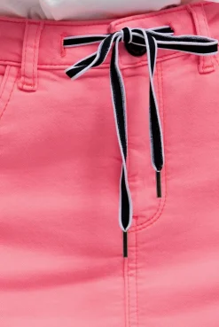 Kurzer Jeansrock AN:NE mit Print red neon