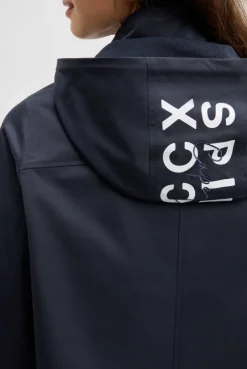Kurzjacke mit Kapuze und Artworks blue navy