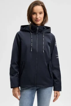 Kurzjacke mit Kapuze und Artworks blue navy