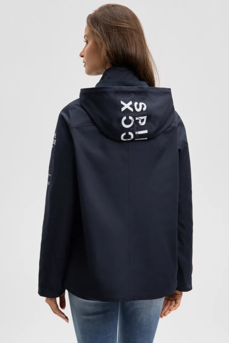 Kurzjacke mit Kapuze und Artworks blue navy