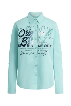 Langarmbluse mit Gradient Flockprint misty mint
