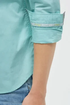 Langarmbluse mit Gradient Flockprint misty mint
