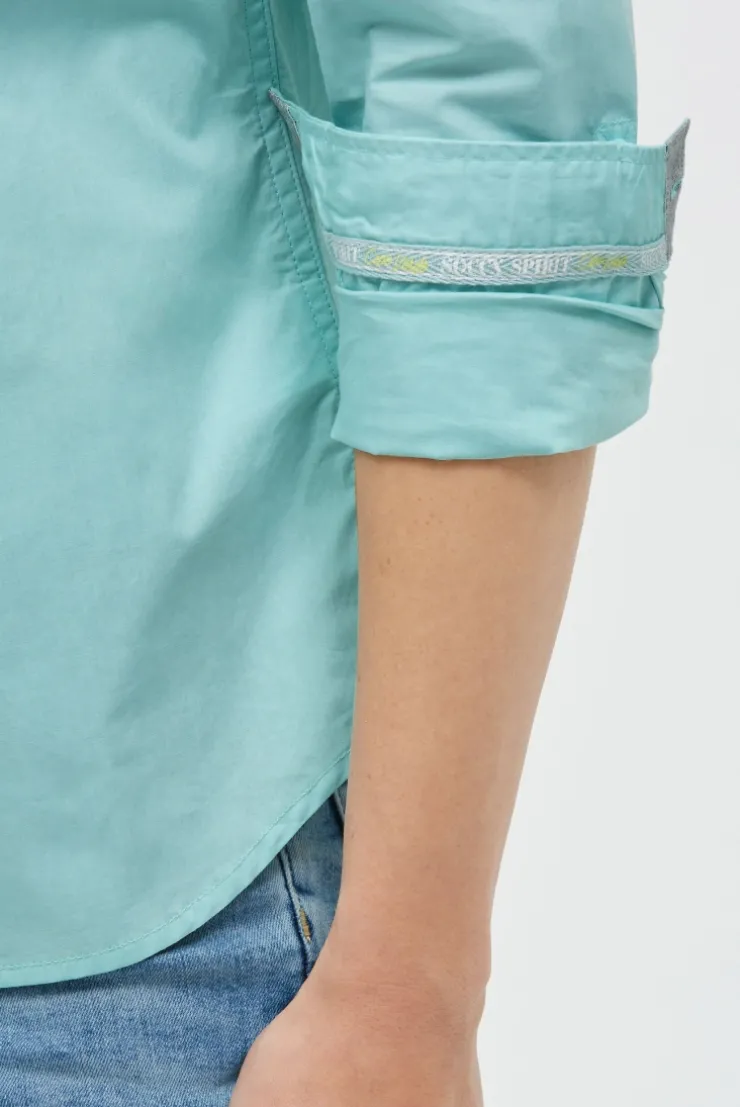 Langarmbluse mit Gradient Flockprint misty mint