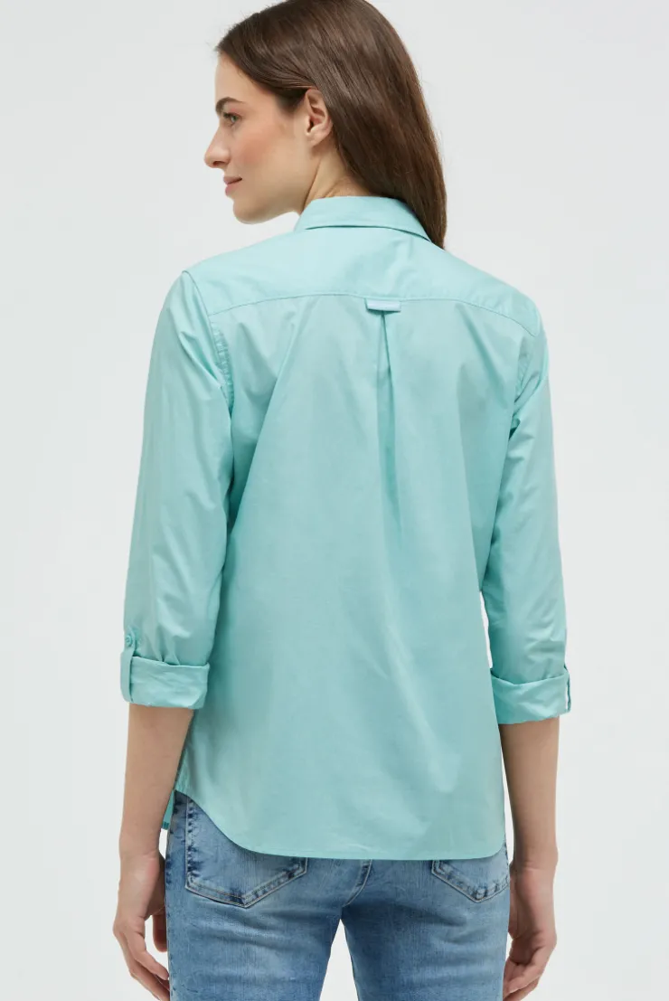 Langarmbluse mit Gradient Flockprint misty mint