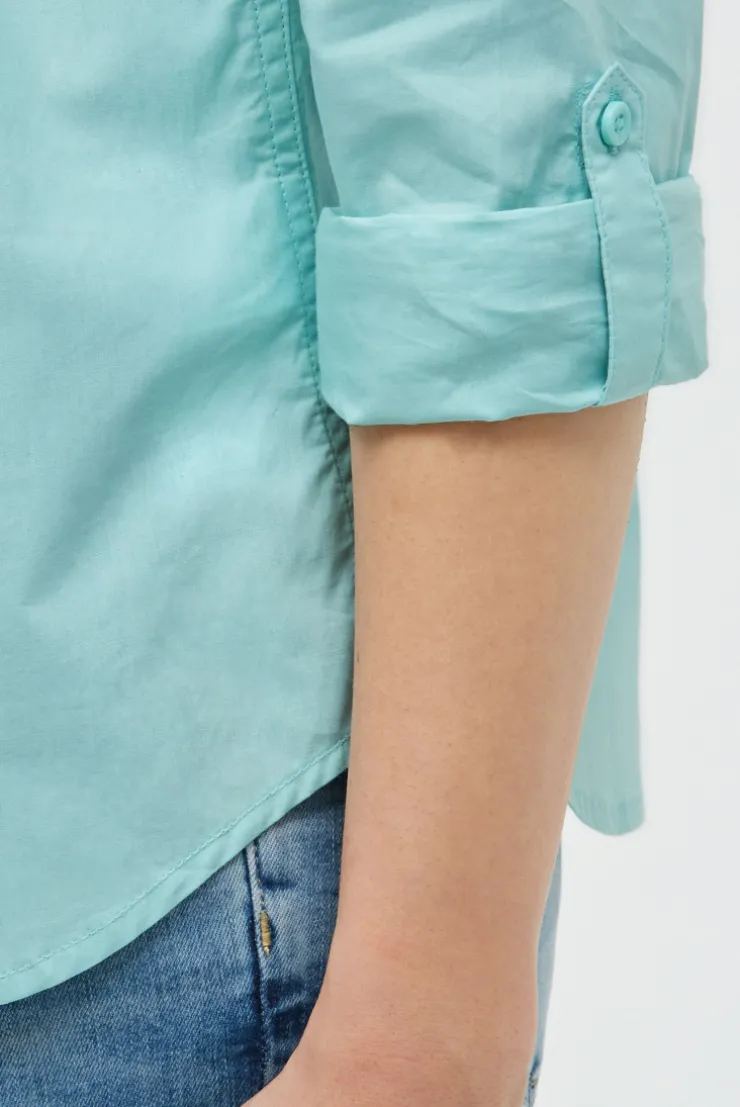Langarmbluse mit Gradient Flockprint misty mint