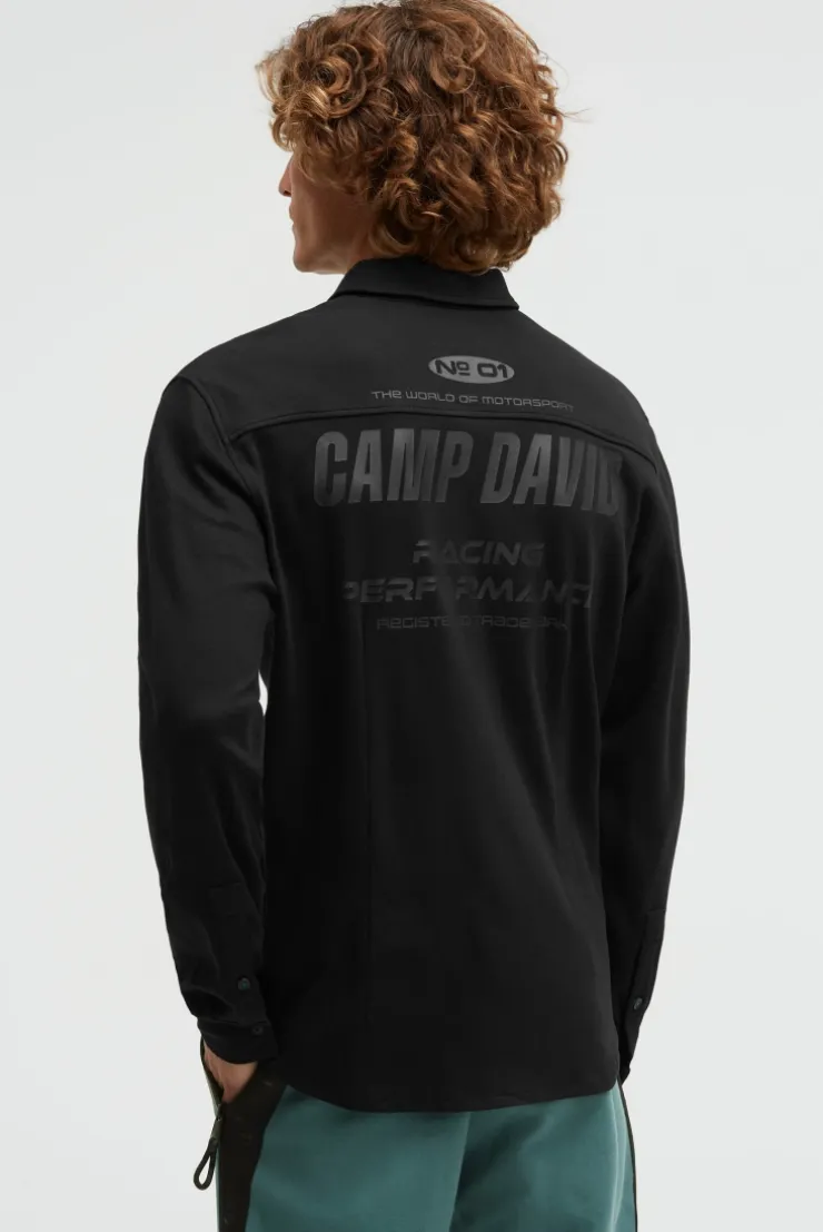 Langarmhemd aus Interlock mit Backprint black