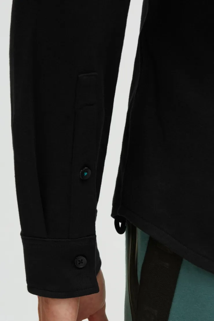 Langarmhemd aus Interlock mit Backprint black