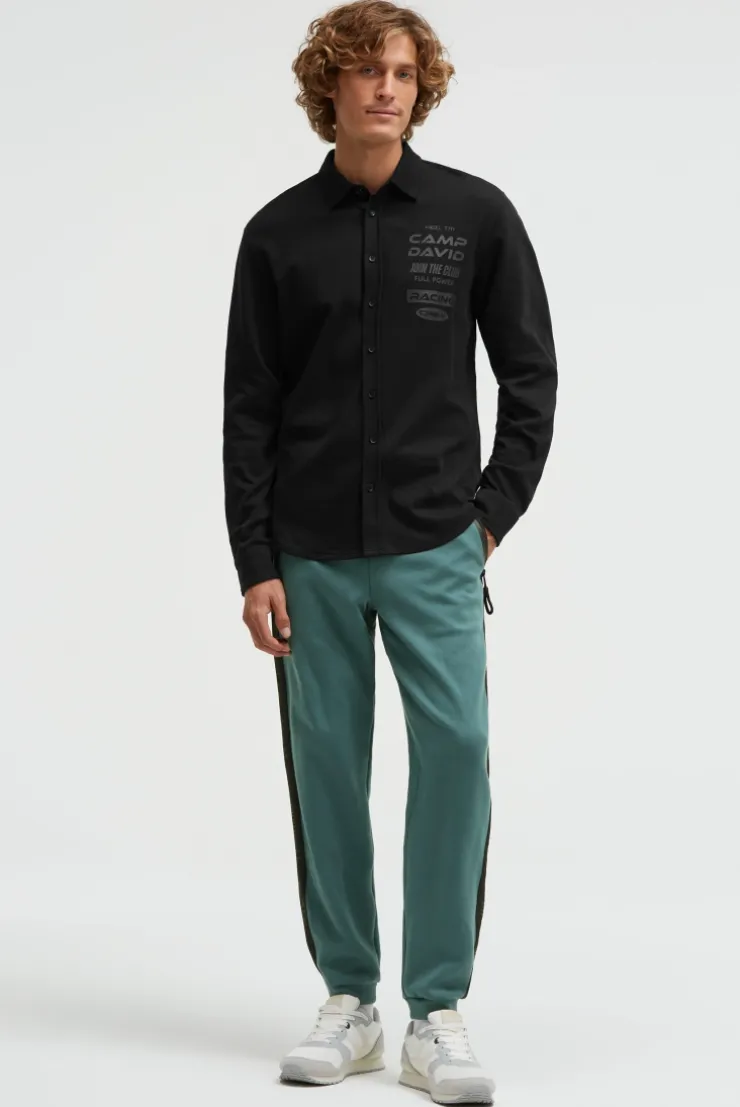 Langarmhemd aus Interlock mit Backprint black