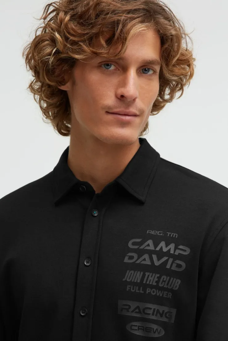 Langarmhemd aus Interlock mit Backprint black
