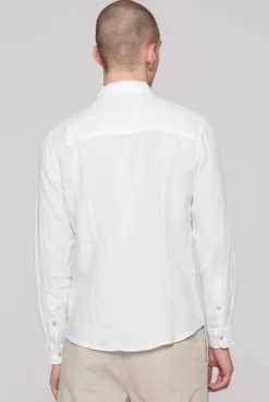 Langarmhemd aus Leinen opticwhite