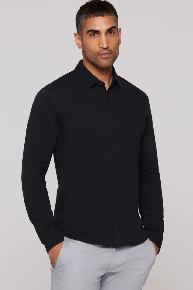 Langarmhemd aus strukturiertem Jersey blue navy