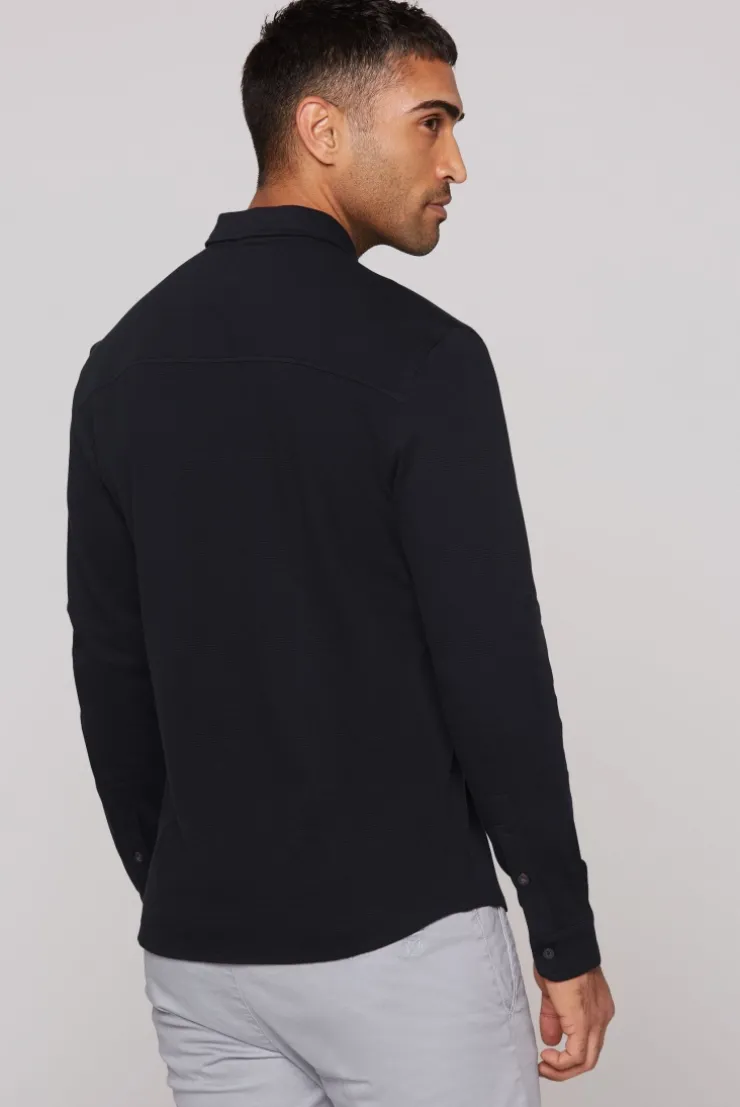 Langarmhemd aus strukturiertem Jersey blue navy
