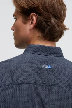 Langarmhemd mit All Over Print und Streifen blue navy