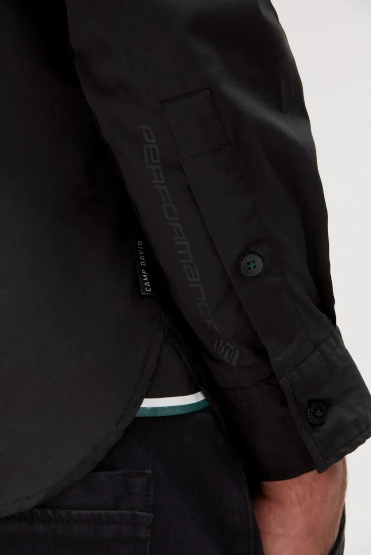 Langarmhemd mit Folienprints black