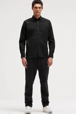 Langarmhemd mit Folienprints black