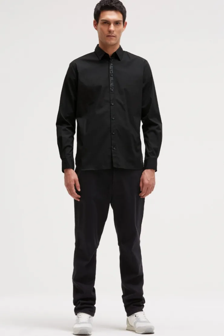 Langarmhemd mit Folienprints black