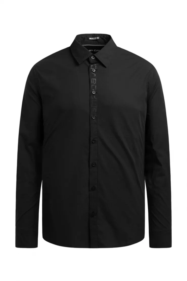 Langarmhemd mit Folienprints black