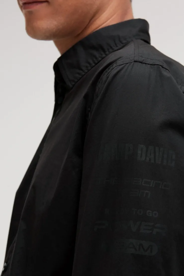 Langarmhemd mit Folienprints black