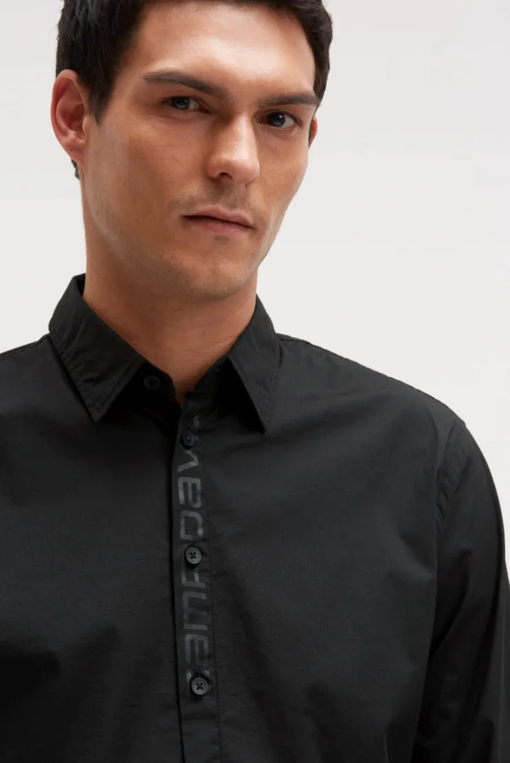 Langarmhemd mit Folienprints black