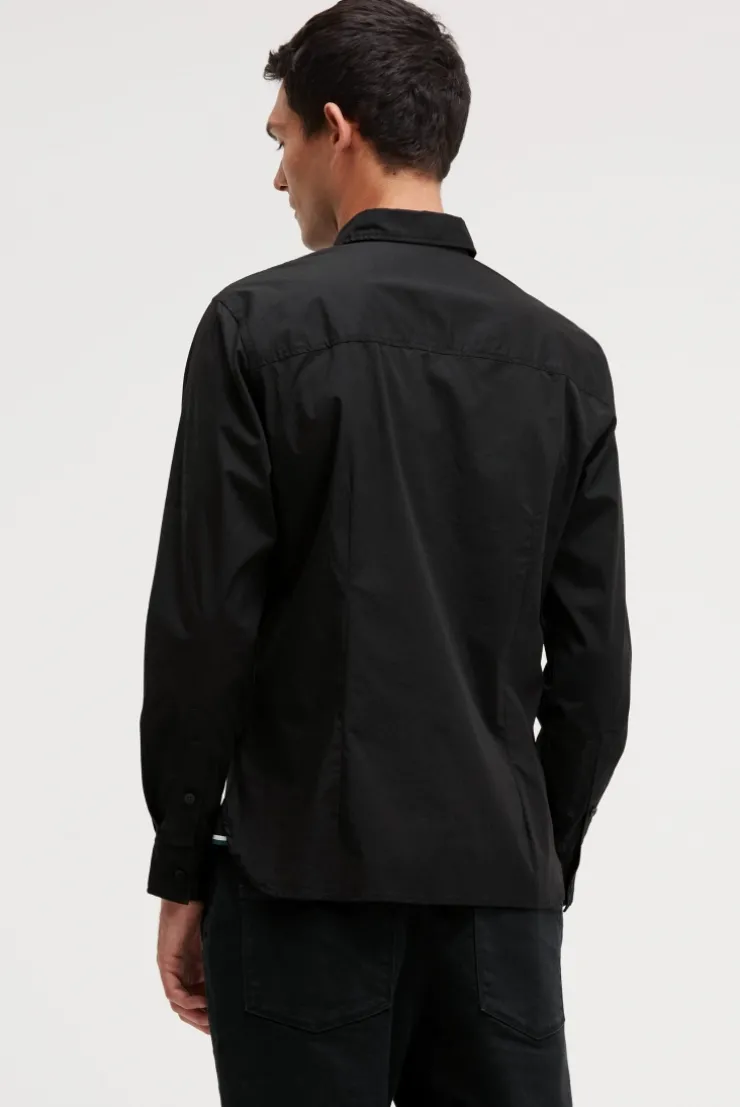 Langarmhemd mit Folienprints black