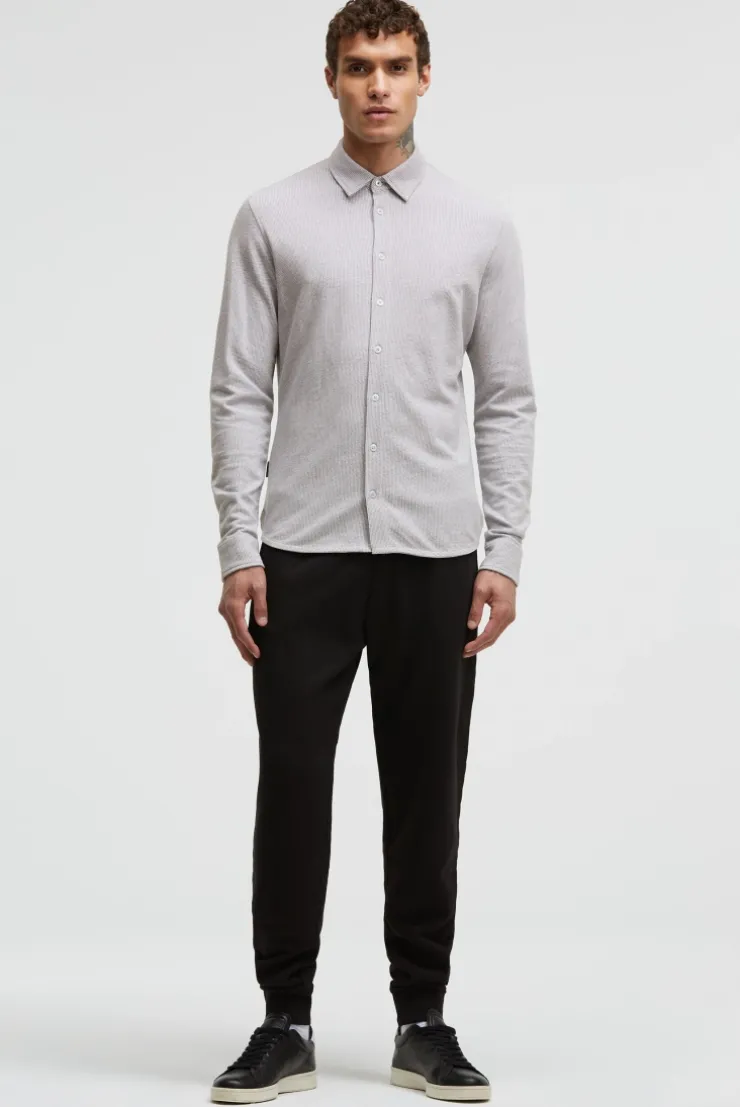 Langarmhemd mit Mini Pepitamuster grey melange
