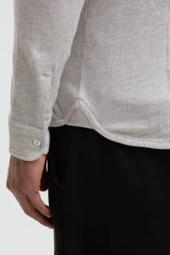 Langarmhemd mit Mini Pepitamuster grey melange