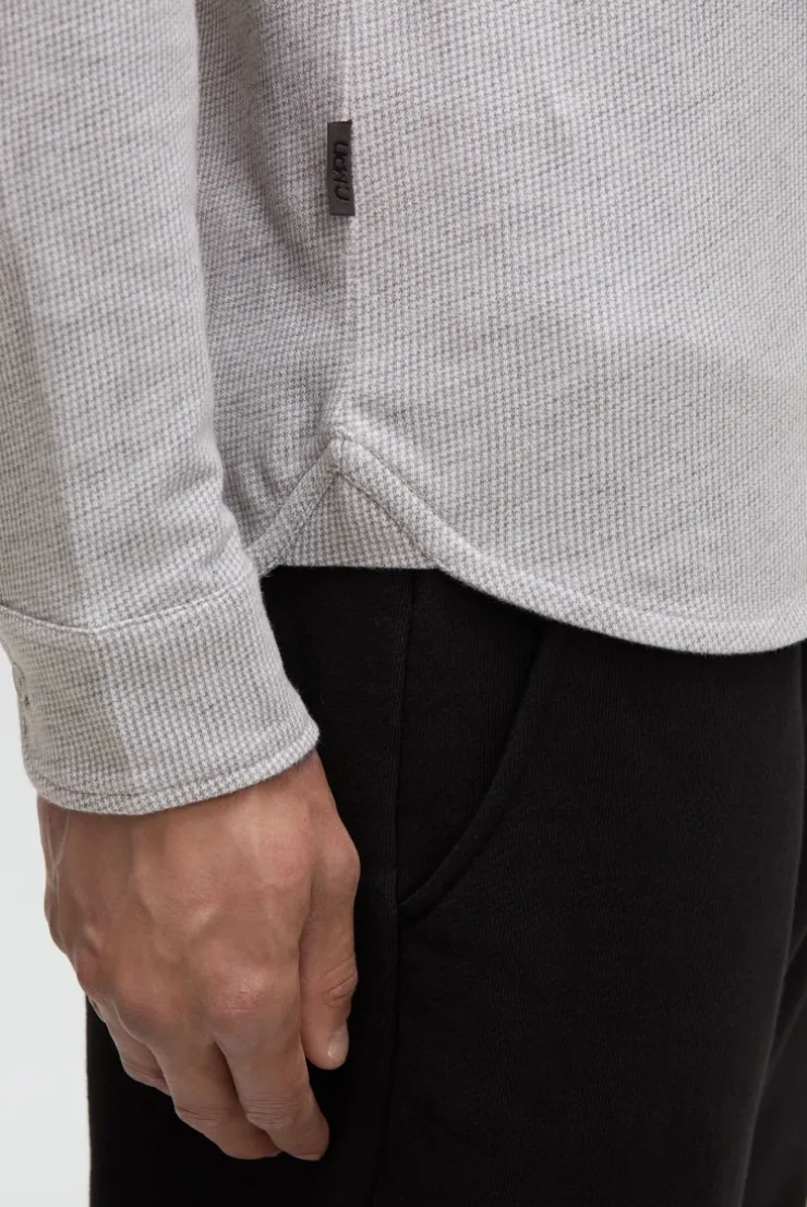 Langarmhemd mit Mini Pepitamuster grey melange